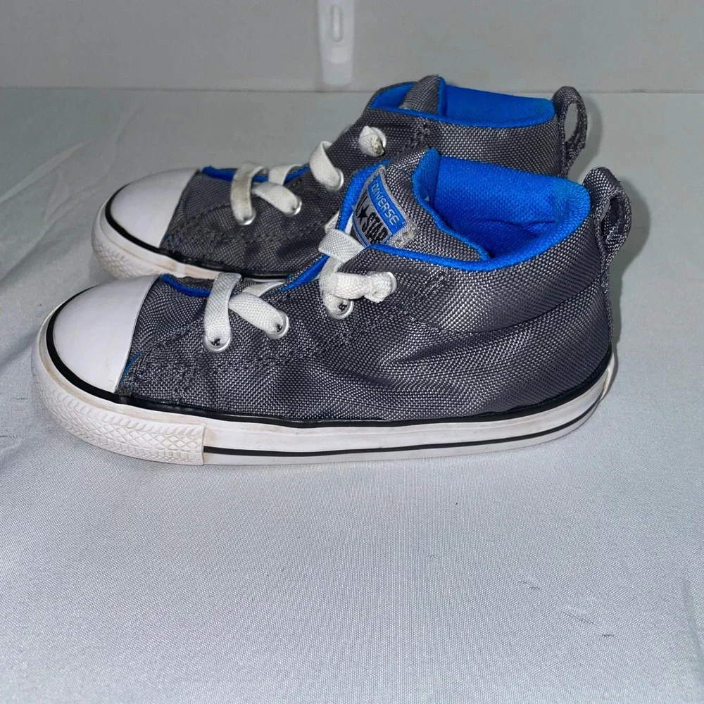 Converse‎ Chuck Taylor All Star Axle Mid Gray Blue Infant Toddler Shoes Size 9